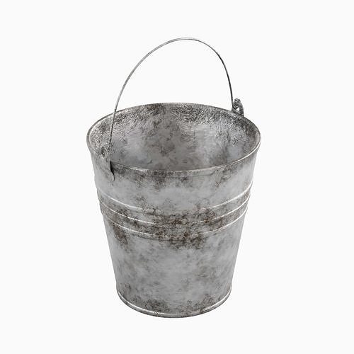 Dirty Steel Bucket 01 3D model