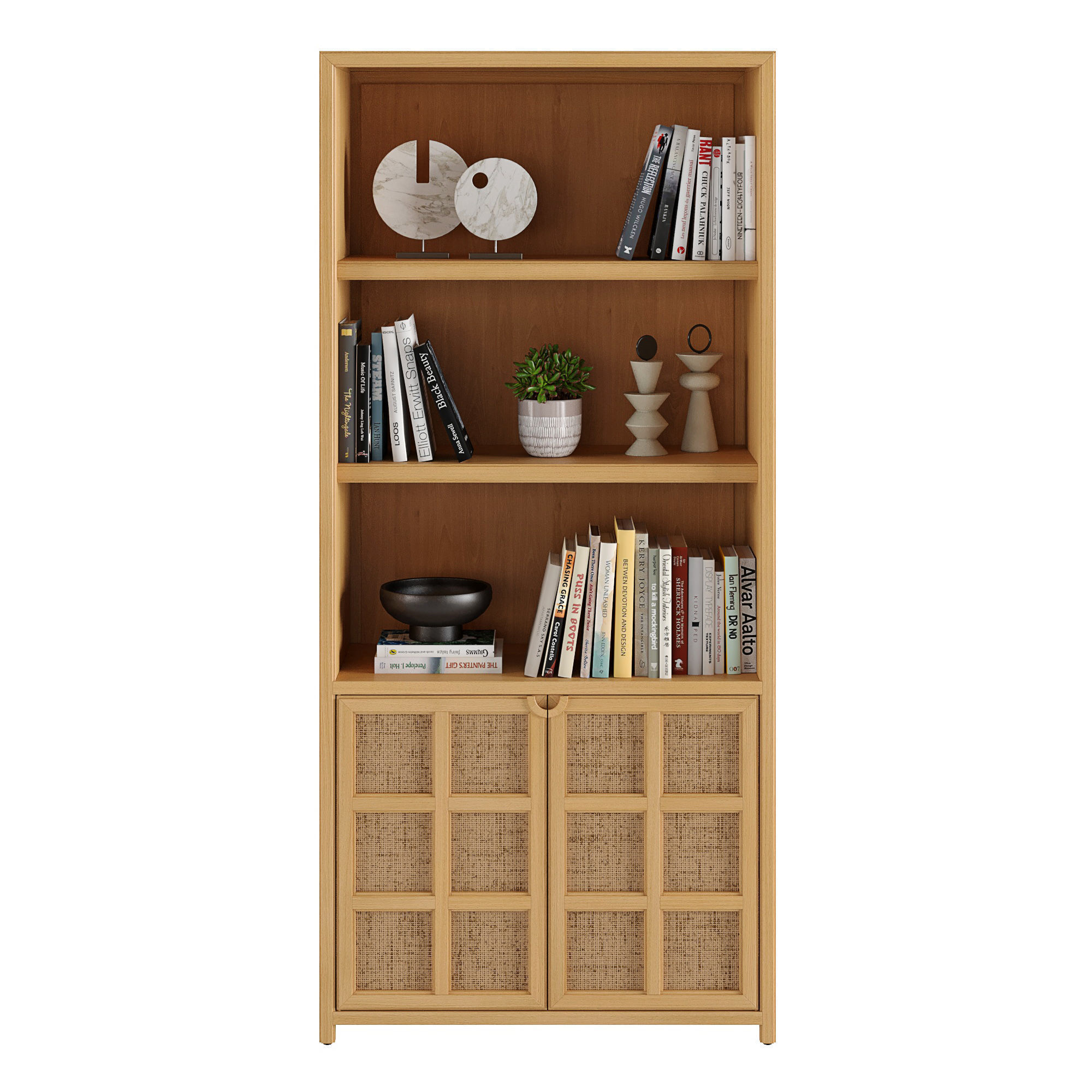 Campagna 3-Shelf Storage Bookcase Cabinet 3D model_1