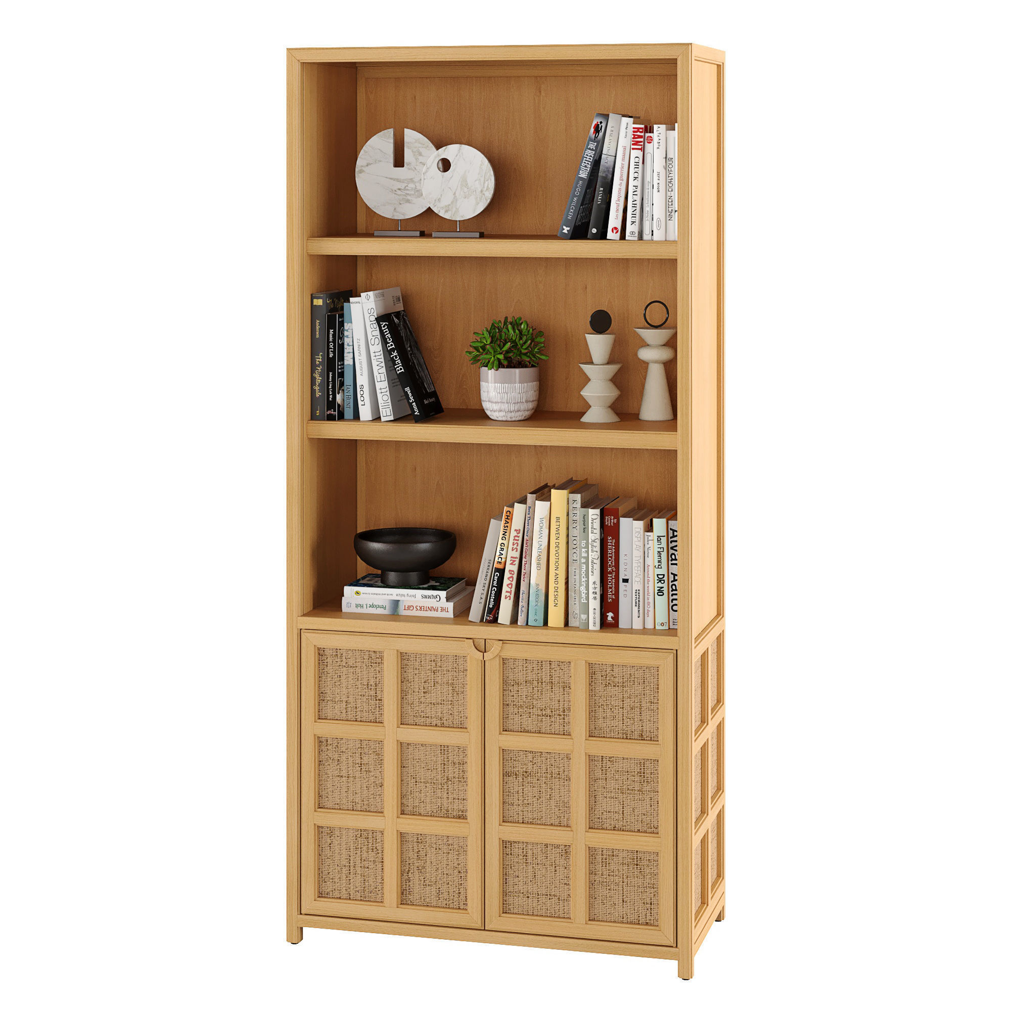 Campagna 3-Shelf Storage Bookcase Cabinet 3D model_2