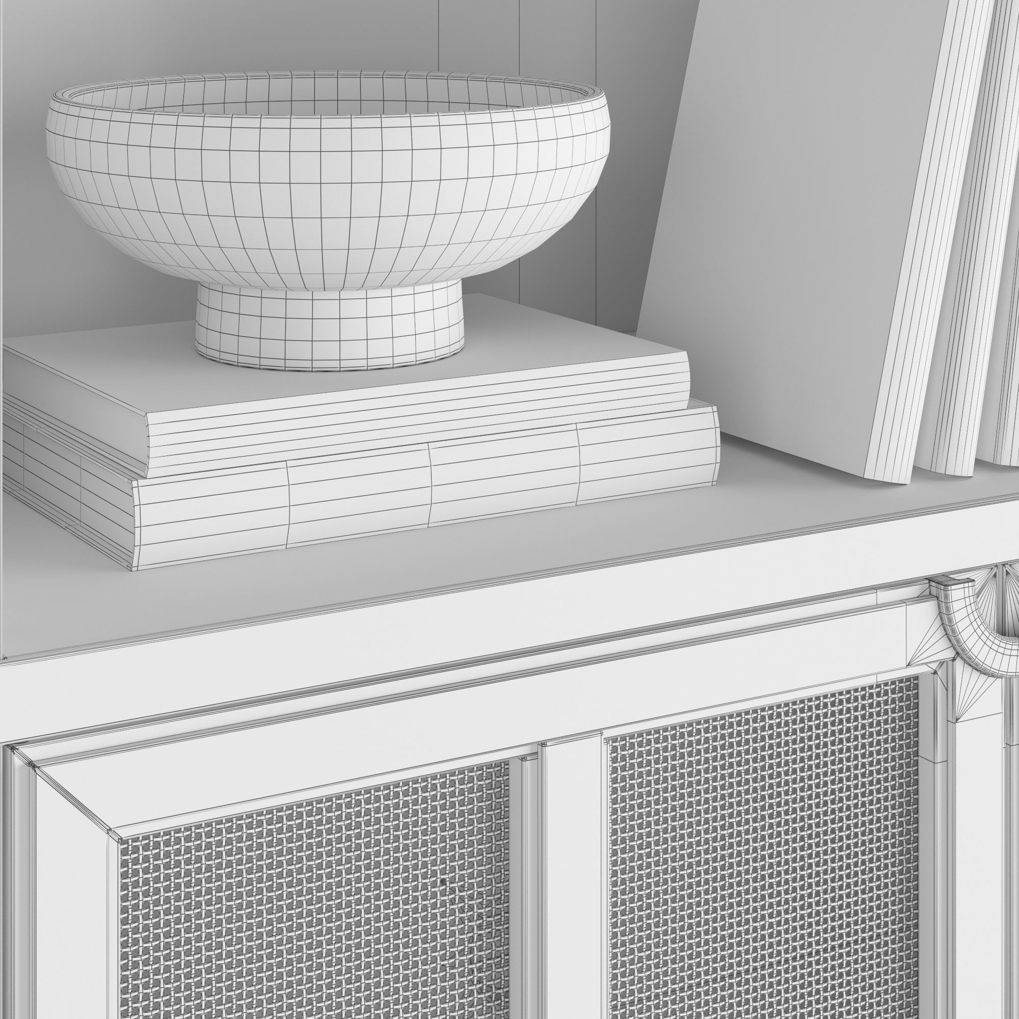 Campagna 3-Shelf Storage Bookcase Cabinet 3D model_7