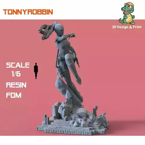 LADY DEADPOOL SCULPTURE 3D PRINT MODEL STL