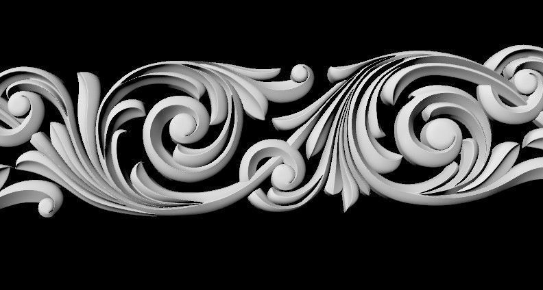 Central decor ornament for furniture 3D model_2