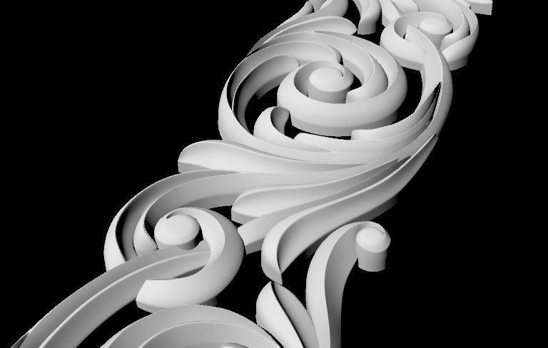 Central decor ornament for furniture 3D model_4