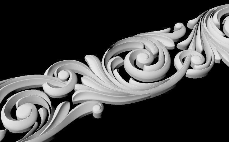 Central decor ornament for furniture 3D model_3