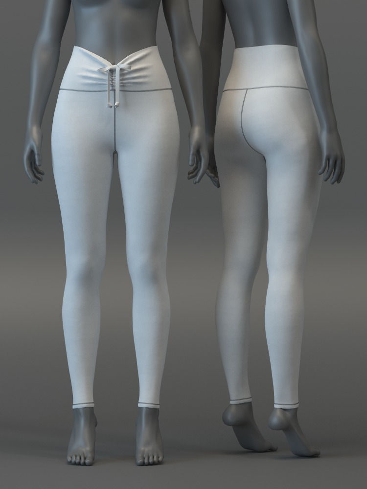 Leggings with Drawstring 3D model_2