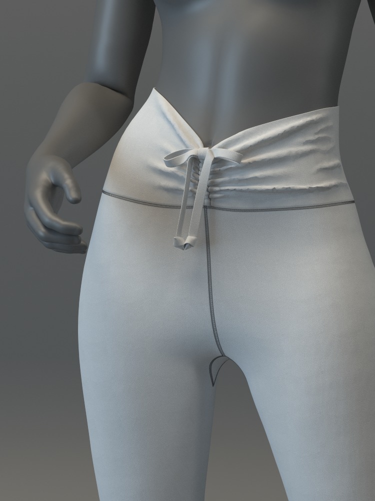 Leggings with Drawstring 3D model_4