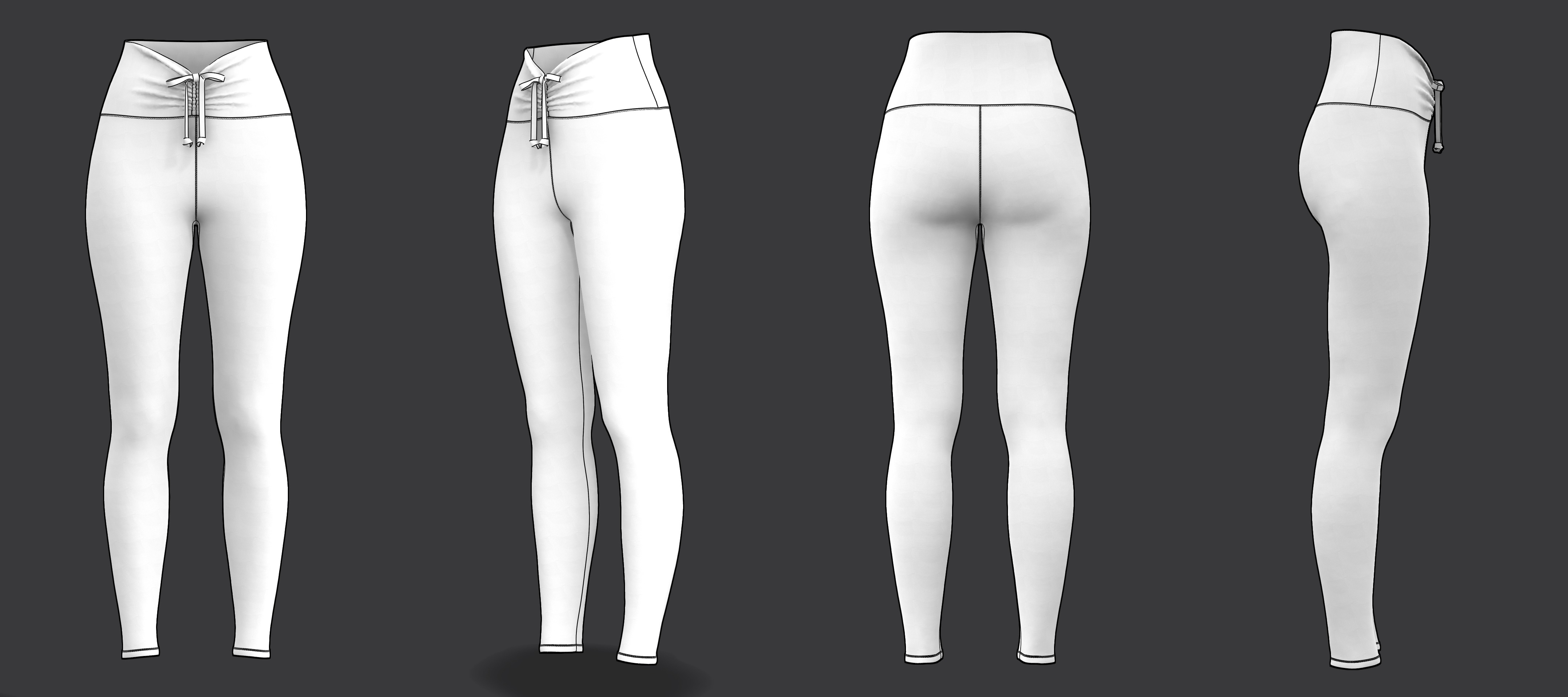 Leggings with Drawstring 3D model_8
