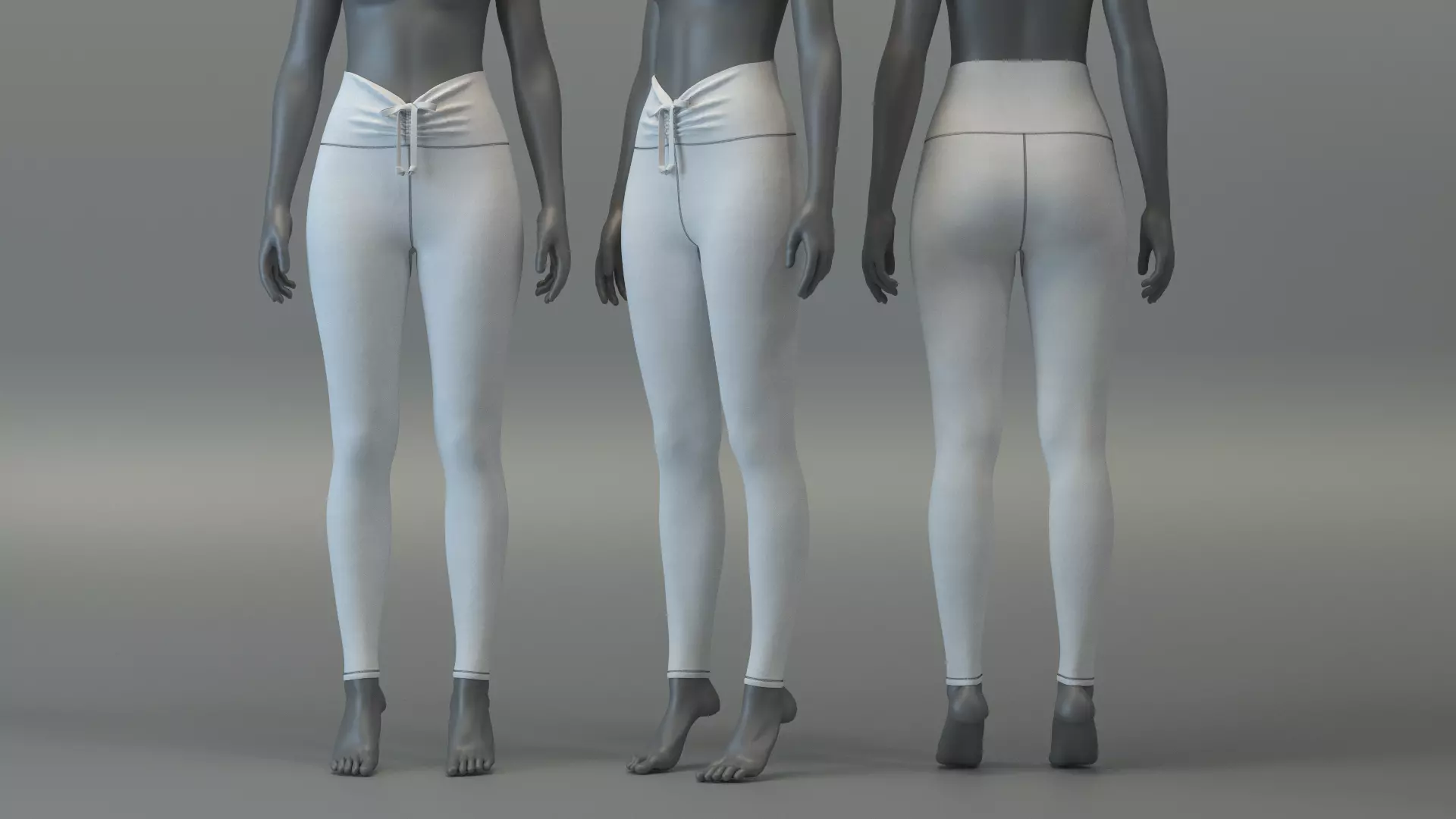 Leggings with Drawstring 3D model_0