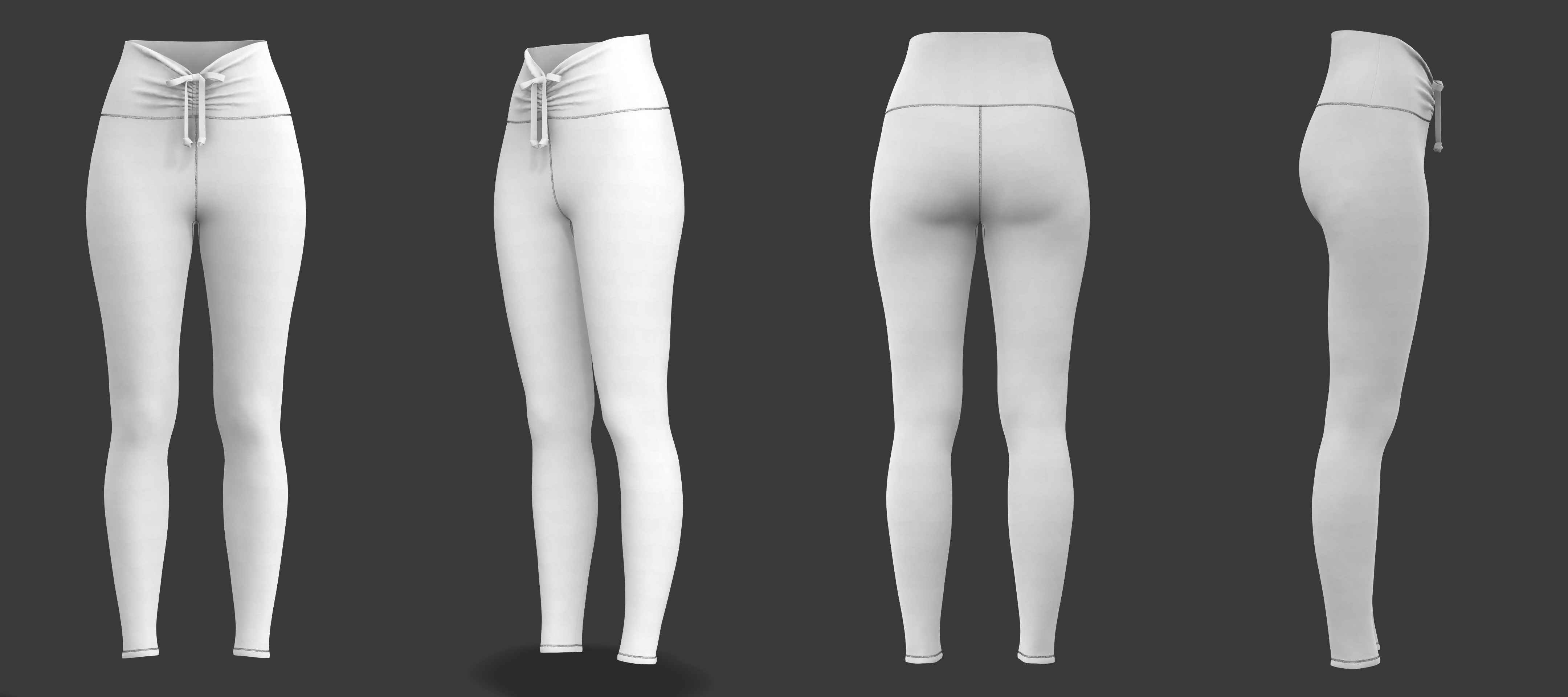 Leggings with Drawstring 3D model_7