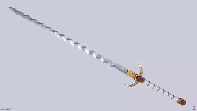 Flamberge Low-poly 3D model