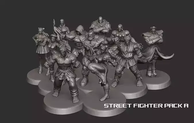 Street Fighter Pack - 11 Characters 3D print model