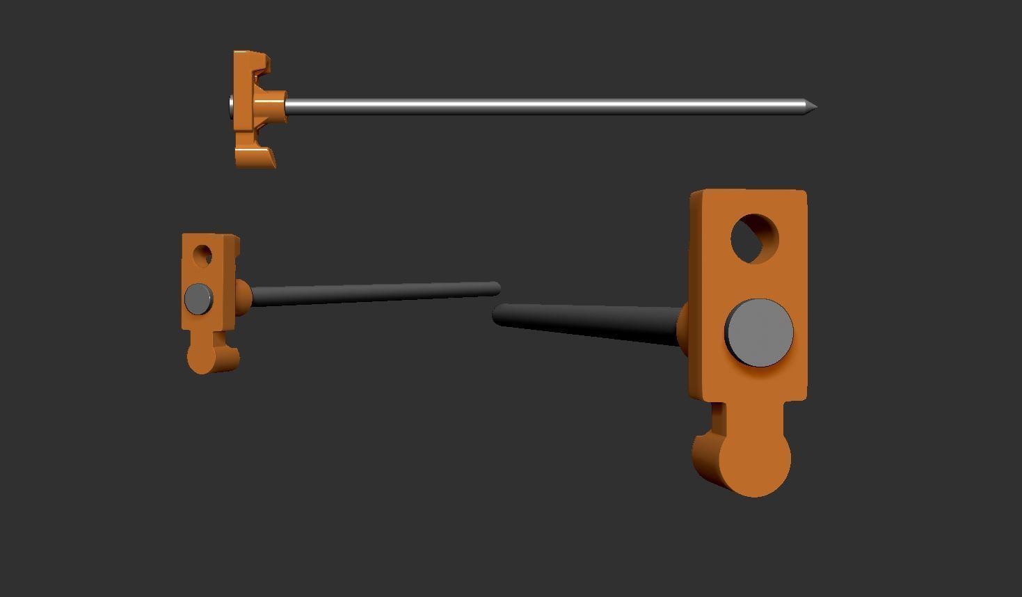 Tent pegs hook rope stringing eyelets 3D print model_8