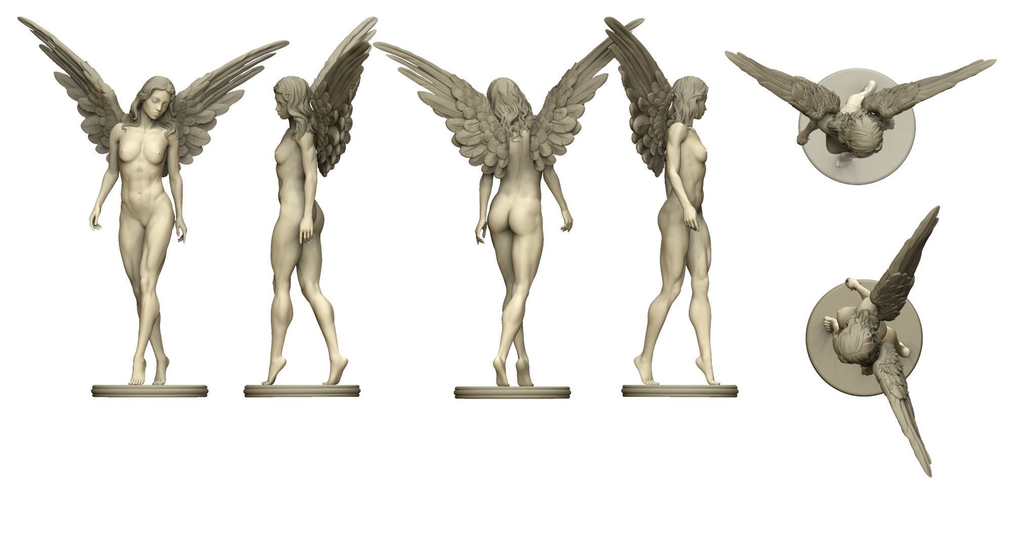 angel beautiful woman  3D print model_9