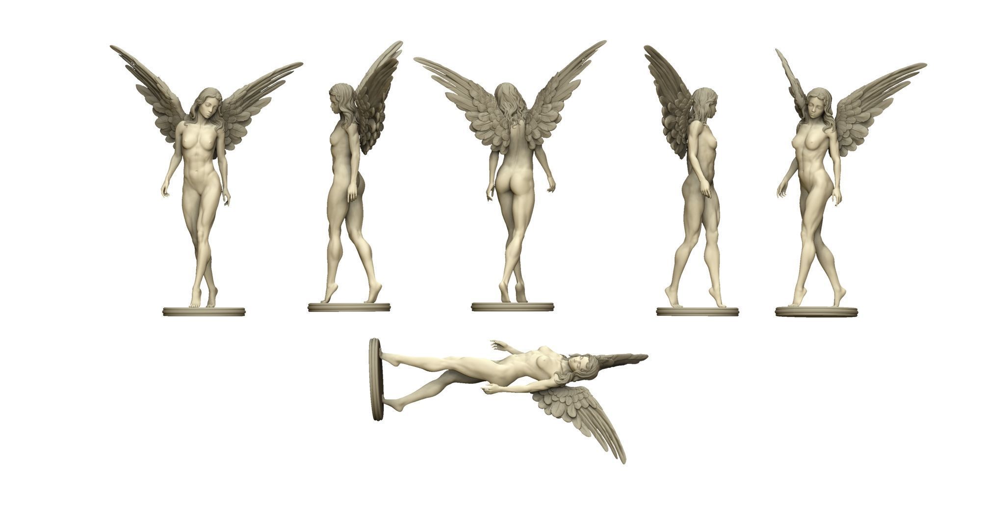 angel beautiful woman  3D print model_11