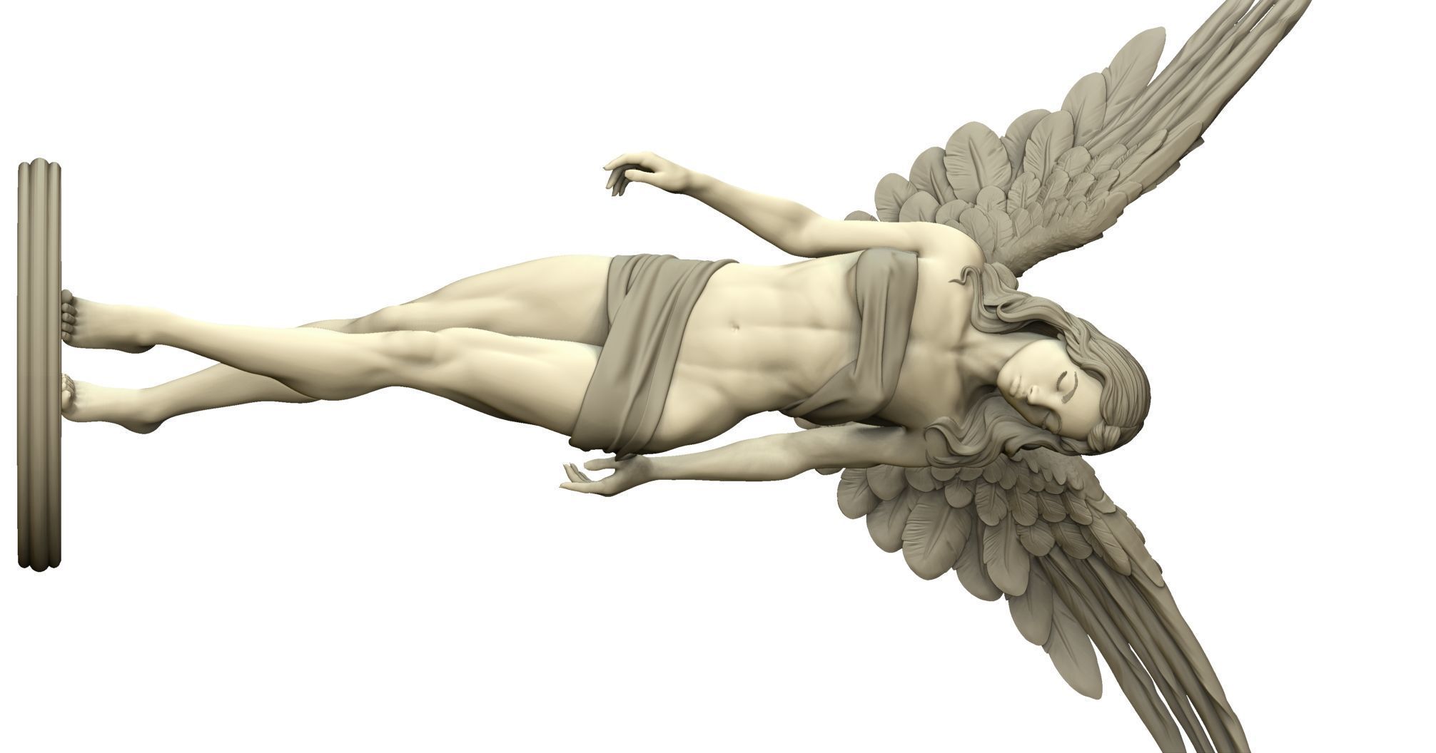 angel beautiful woman  3D print model_3