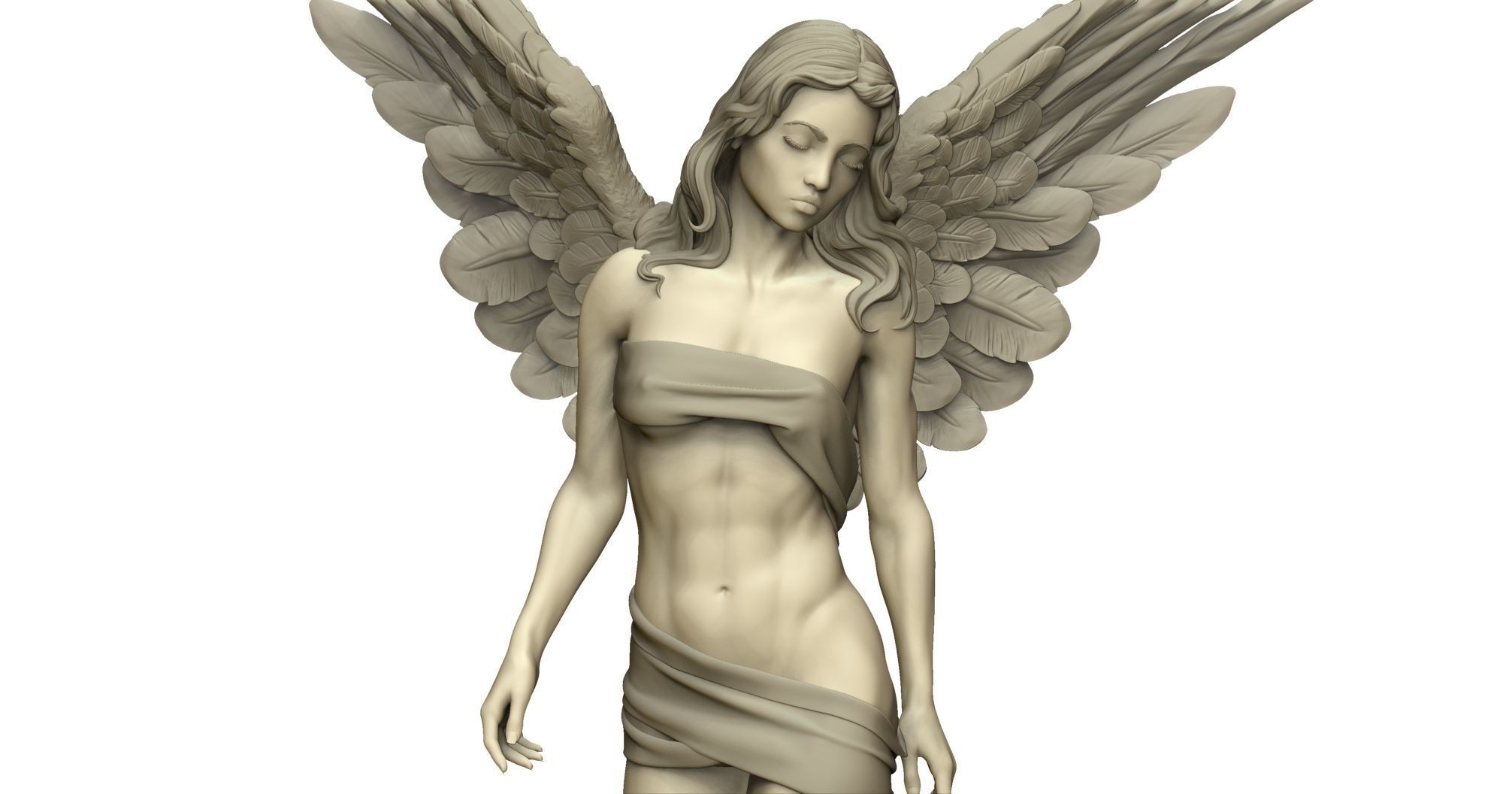 angel beautiful woman  3D print model_4
