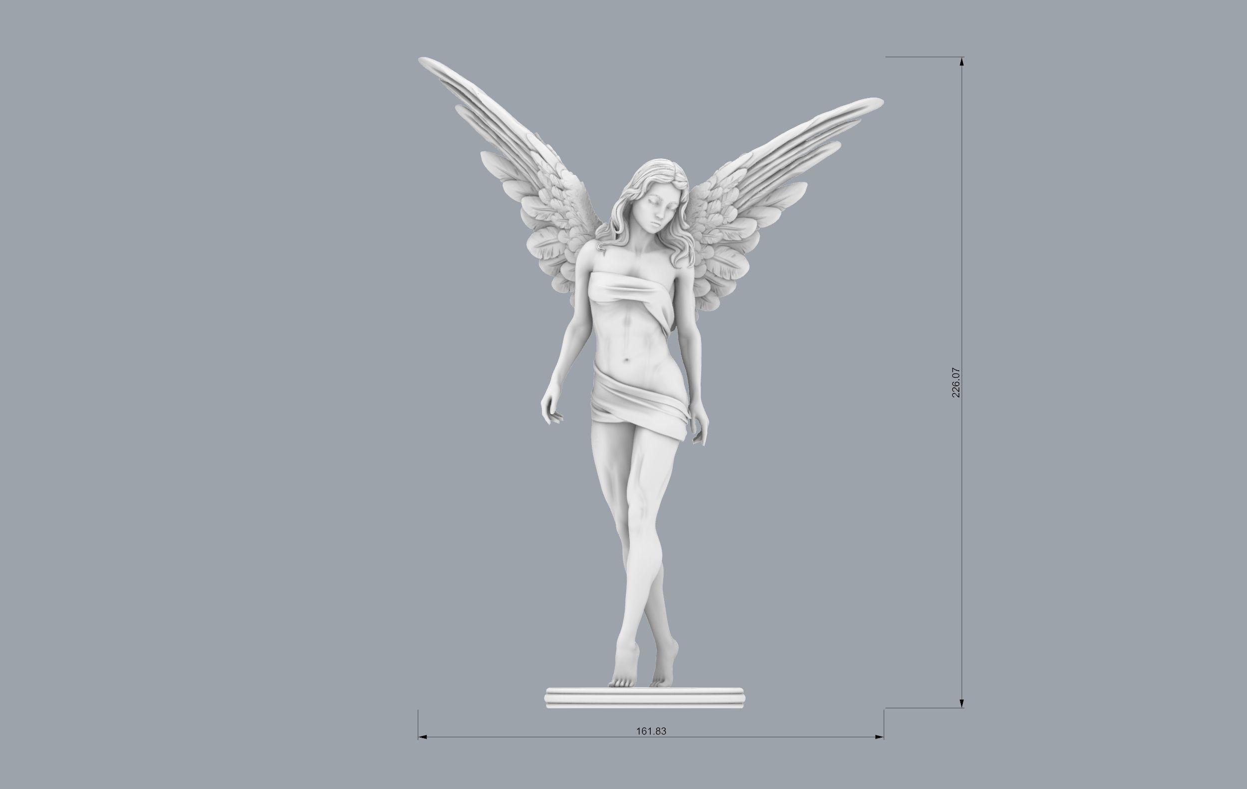 angel beautiful woman  3D print model_12