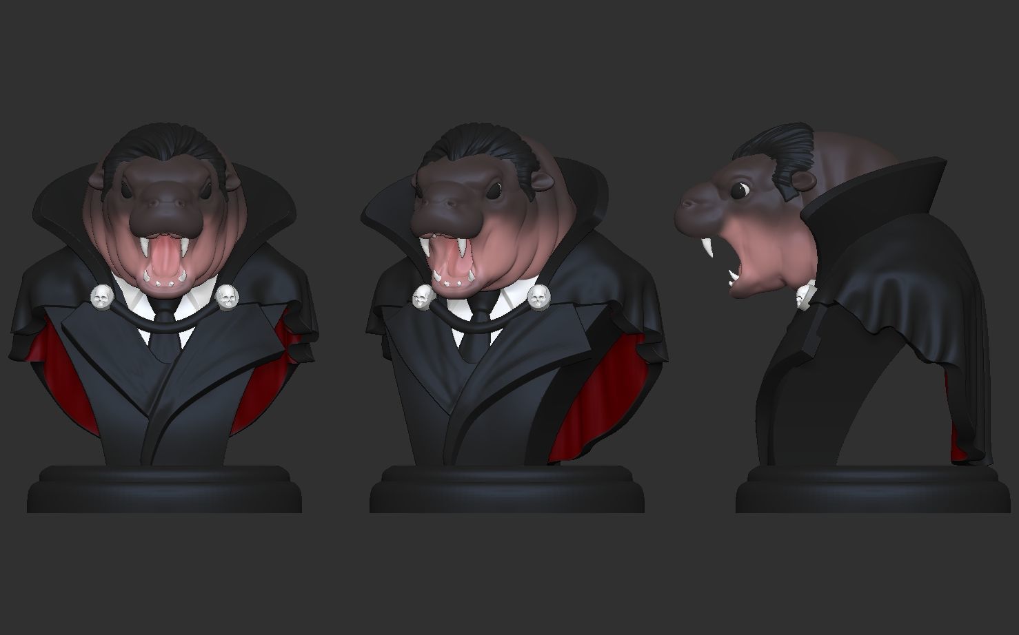 Dracula Moo Deng - Halloween Special Hippo 3D print model_4