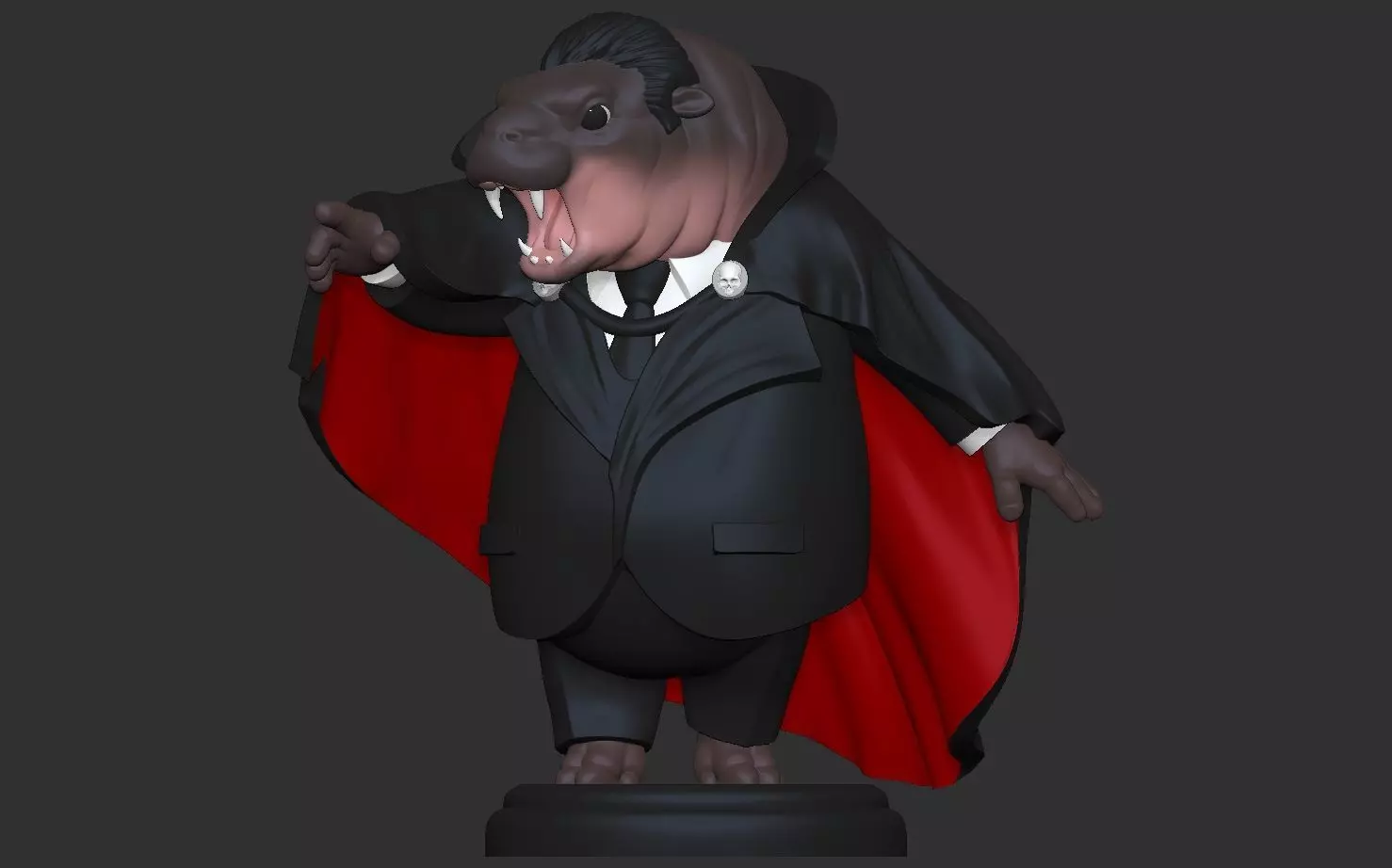 Dracula Moo Deng - Halloween Special Hippo 3D print model_0
