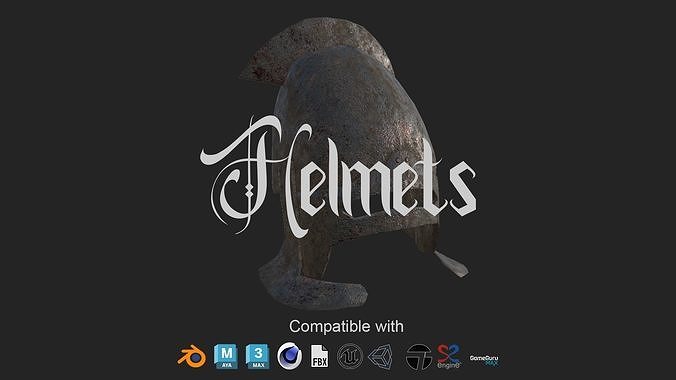 Helmets Low-poly 3D model