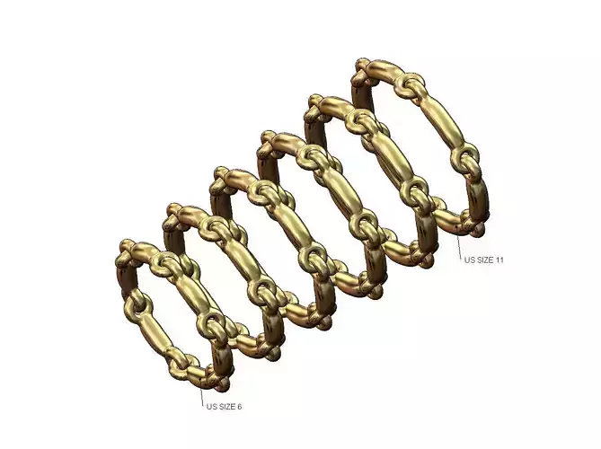 Eternity hoop wire link ring US sizes 6to11