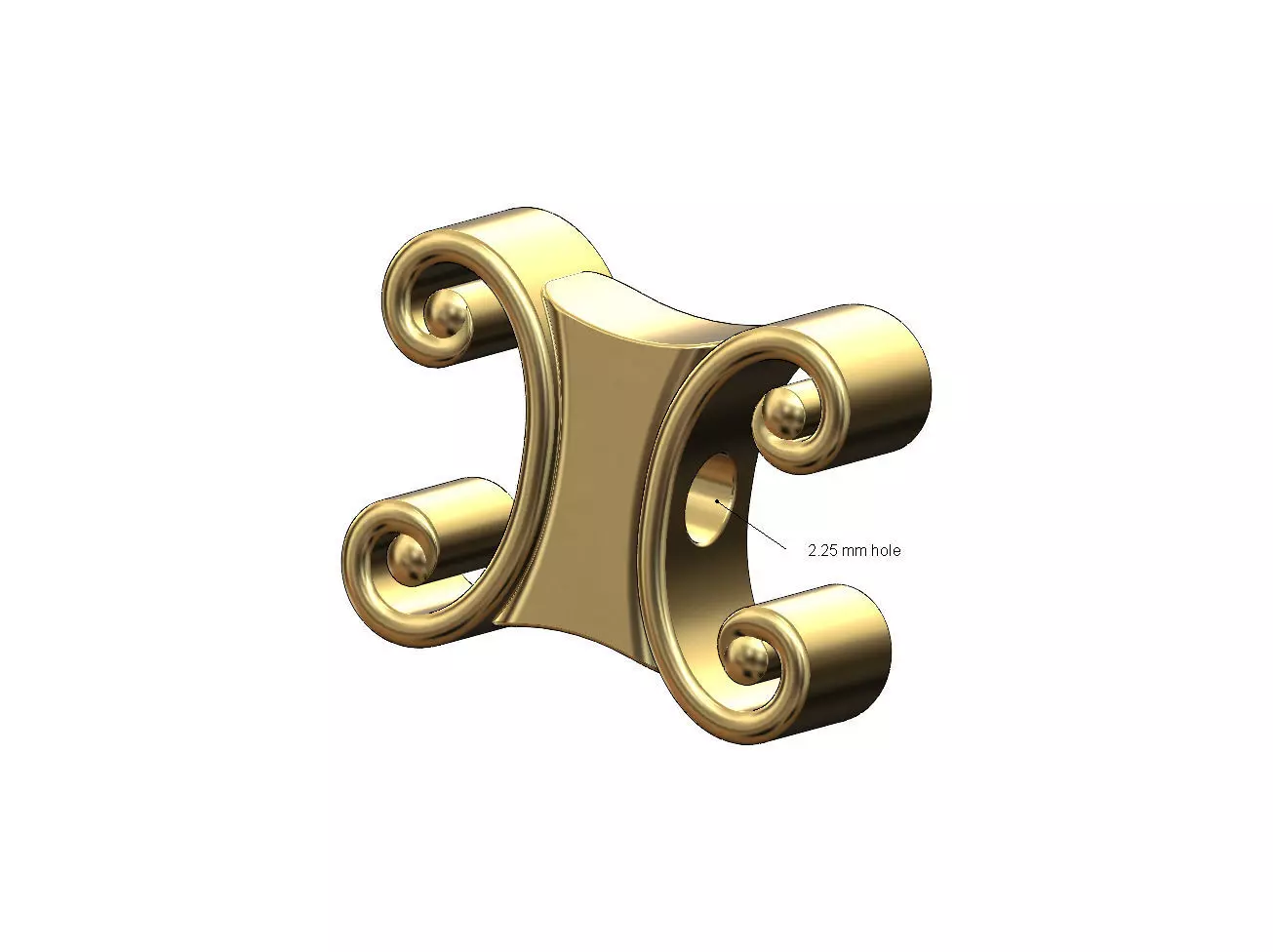 Forged scroll bracelet bead slider charm 3D print model
