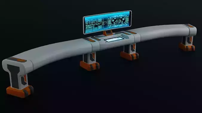 Sci fi Workspace - Game Ready - PBR