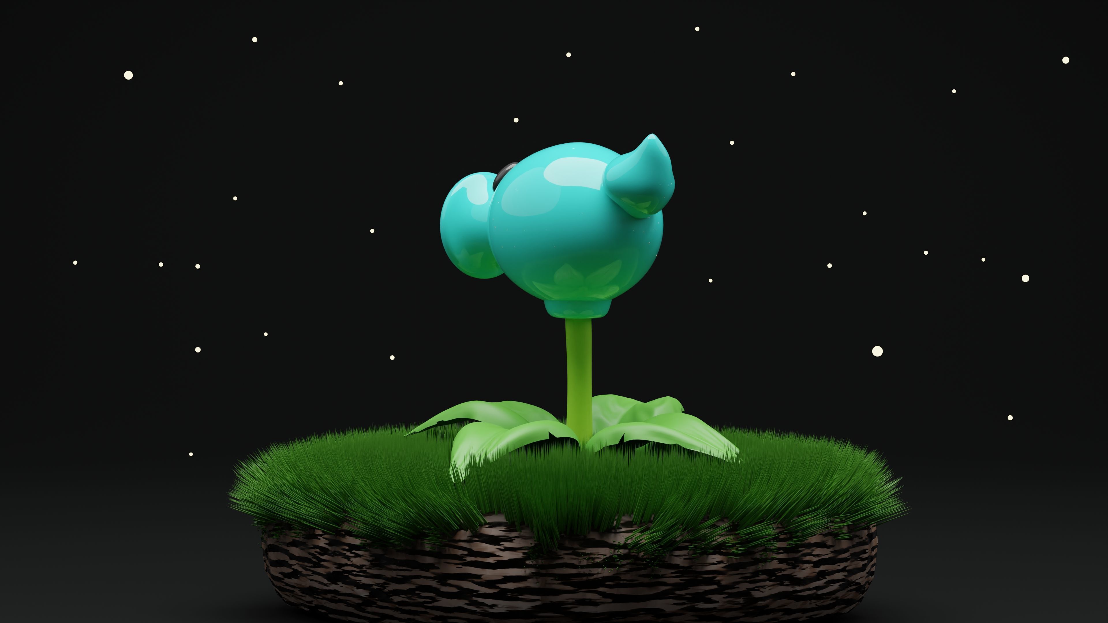 Droplet Shooter Plants Vs Zombies Low-poly 3D model_3