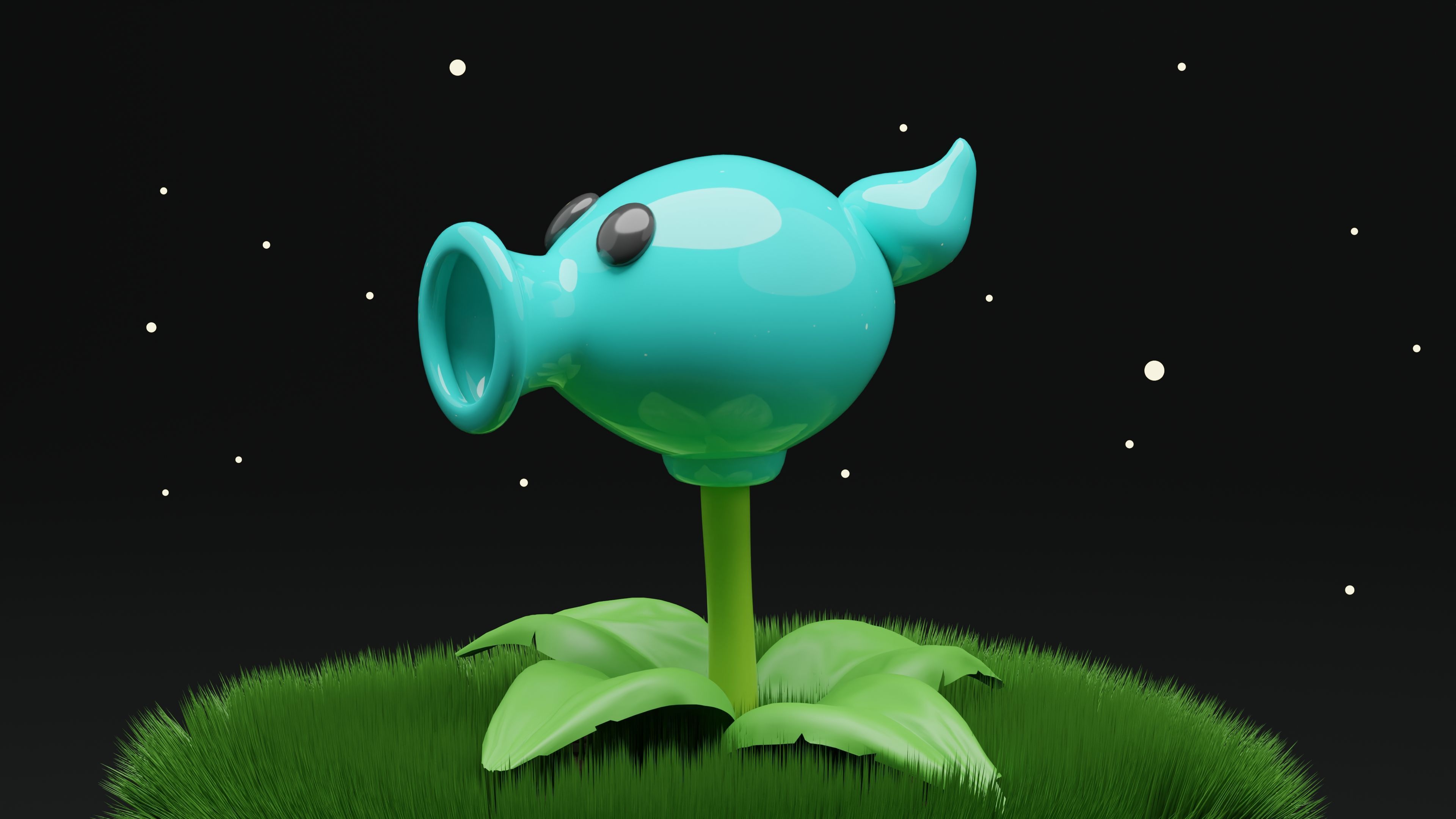 Droplet Shooter Plants Vs Zombies Low-poly 3D model_2