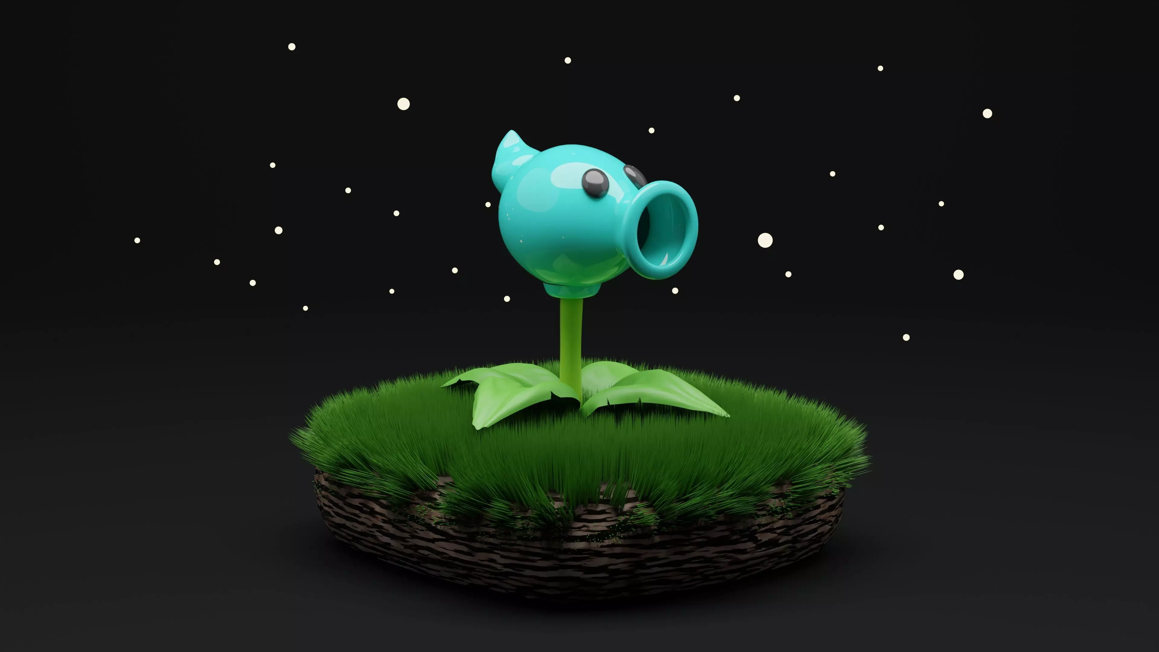 Droplet Shooter Plants Vs Zombies Low-poly 3D model_0