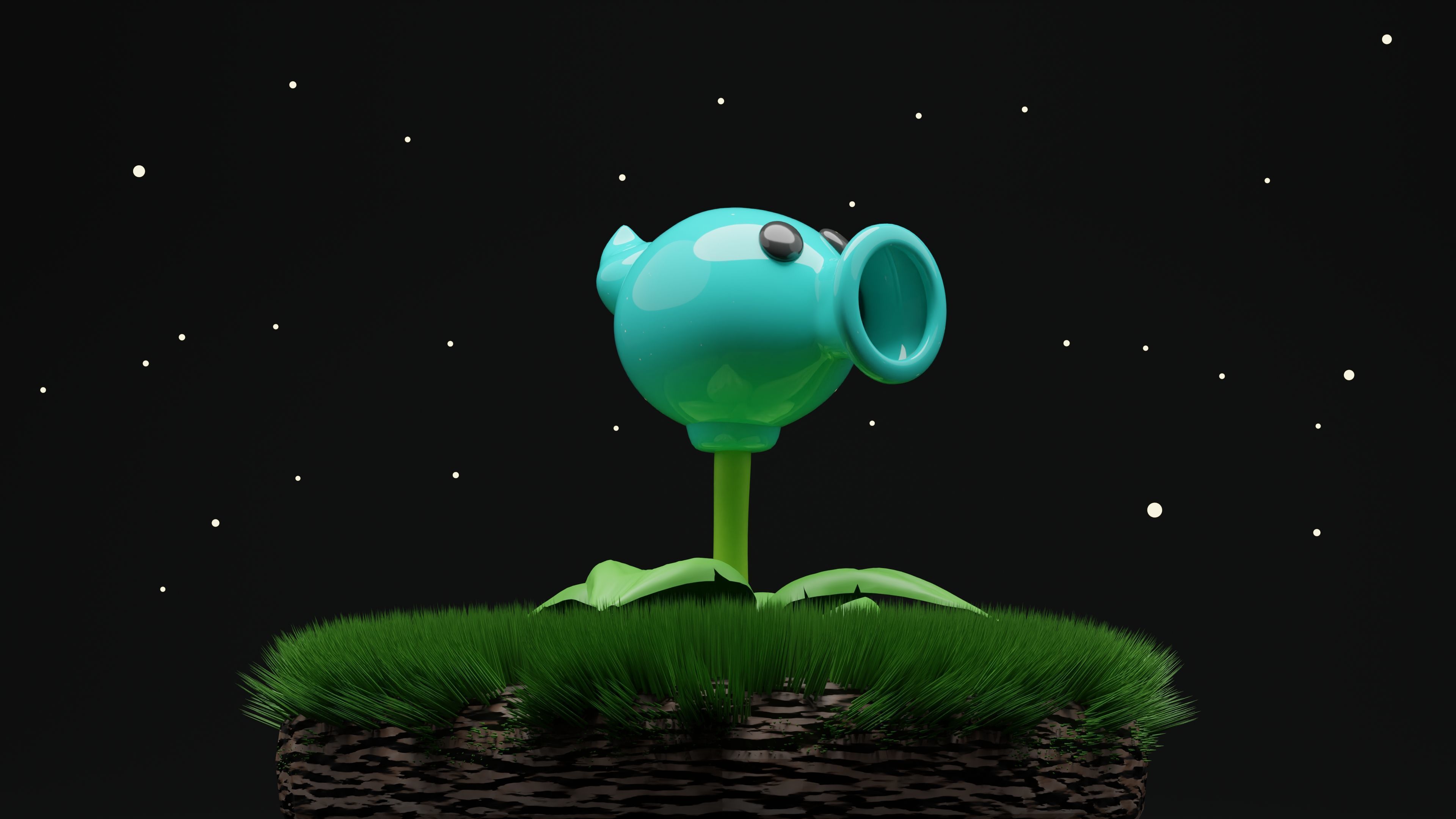 Droplet Shooter Plants Vs Zombies Low-poly 3D model_1
