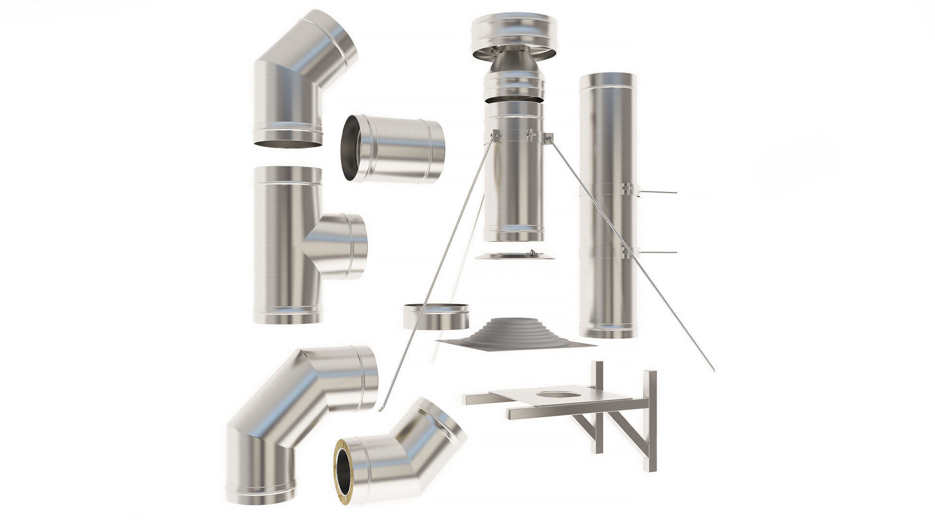 Chimney Set 3D model_2