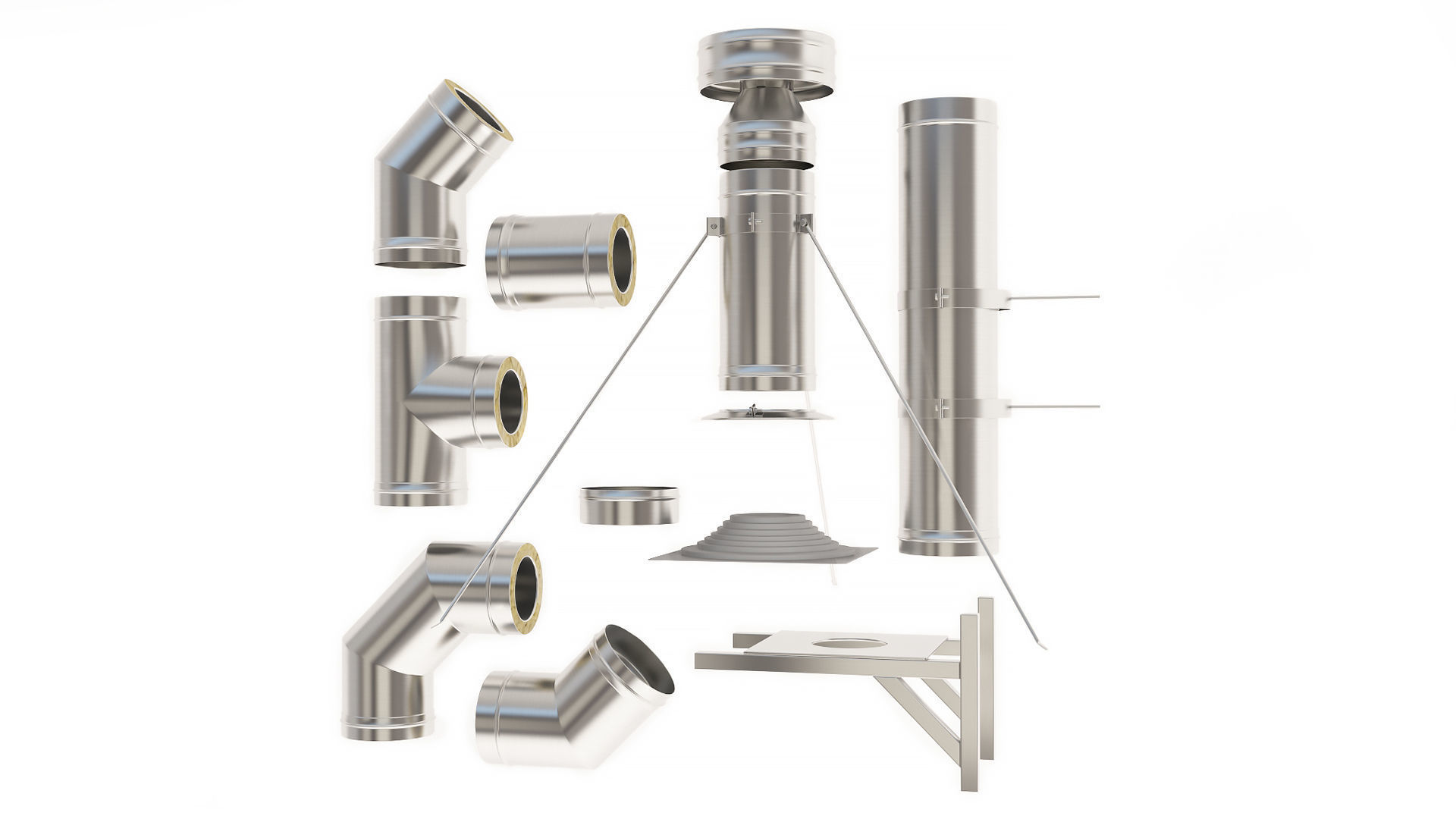 Chimney Set 3D model_1