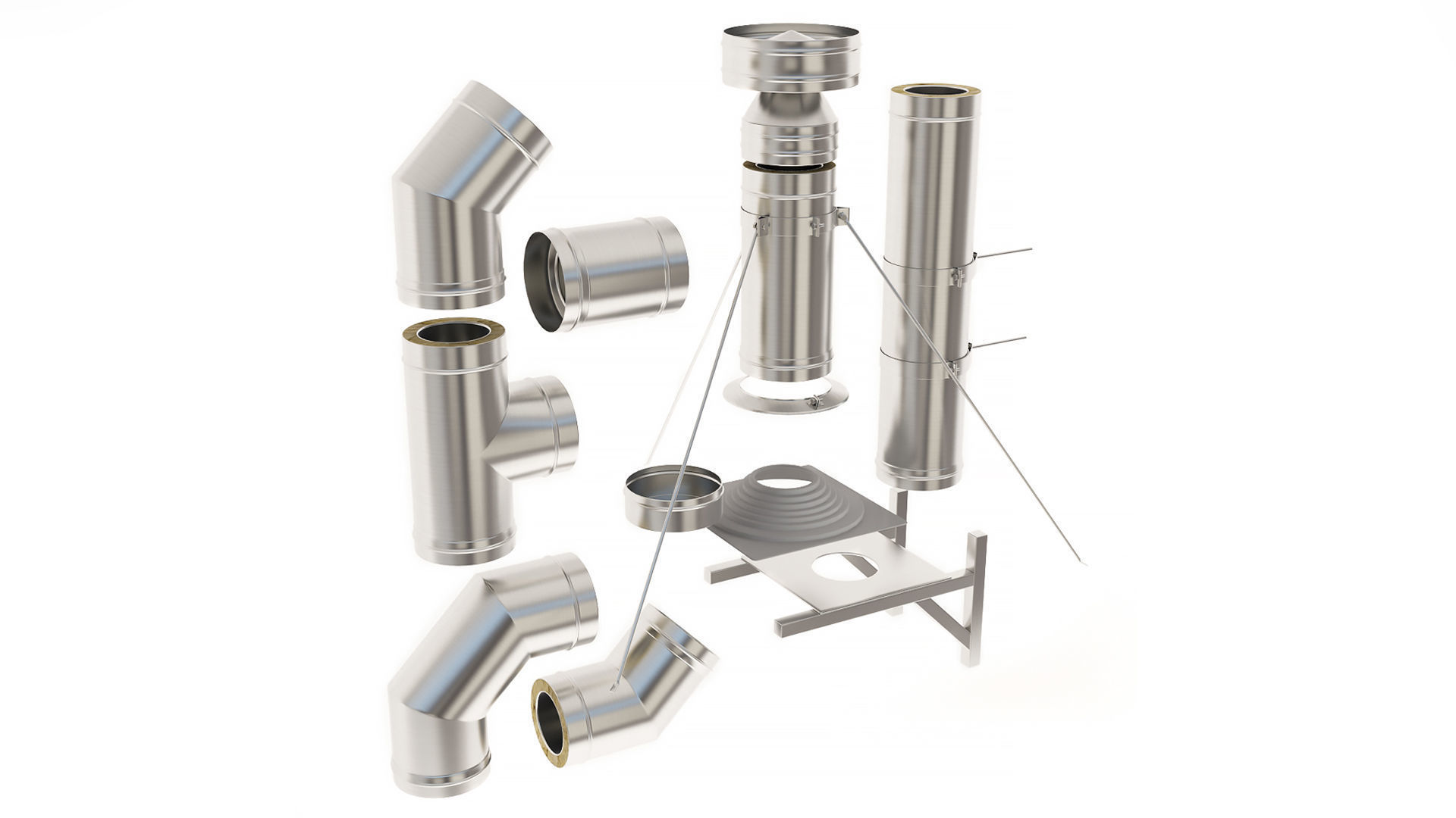 Chimney Set 3D model_7