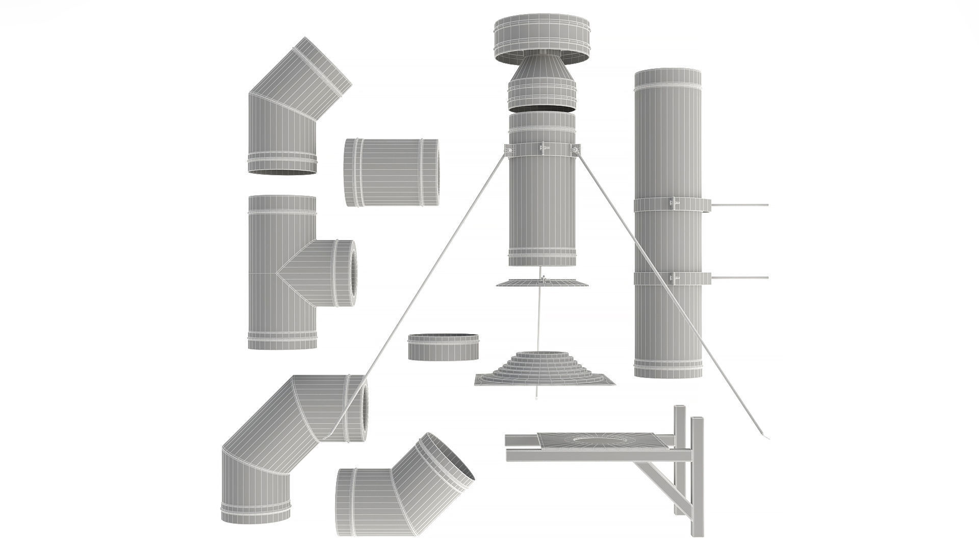 Chimney Set 3D model_8