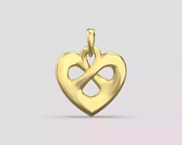 P 141 Infinity Style Heart Pendant