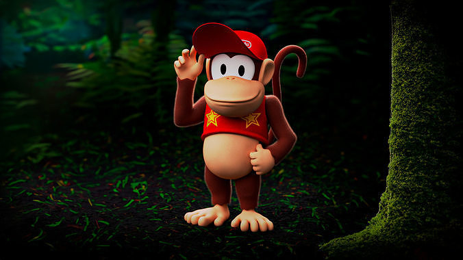 Diddy Kong  Low-poly 3D model
