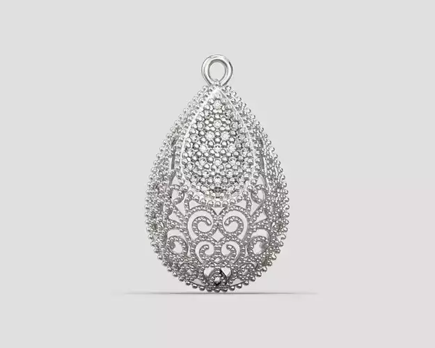 P 198 Pendant in miligran ornament and Diamonds