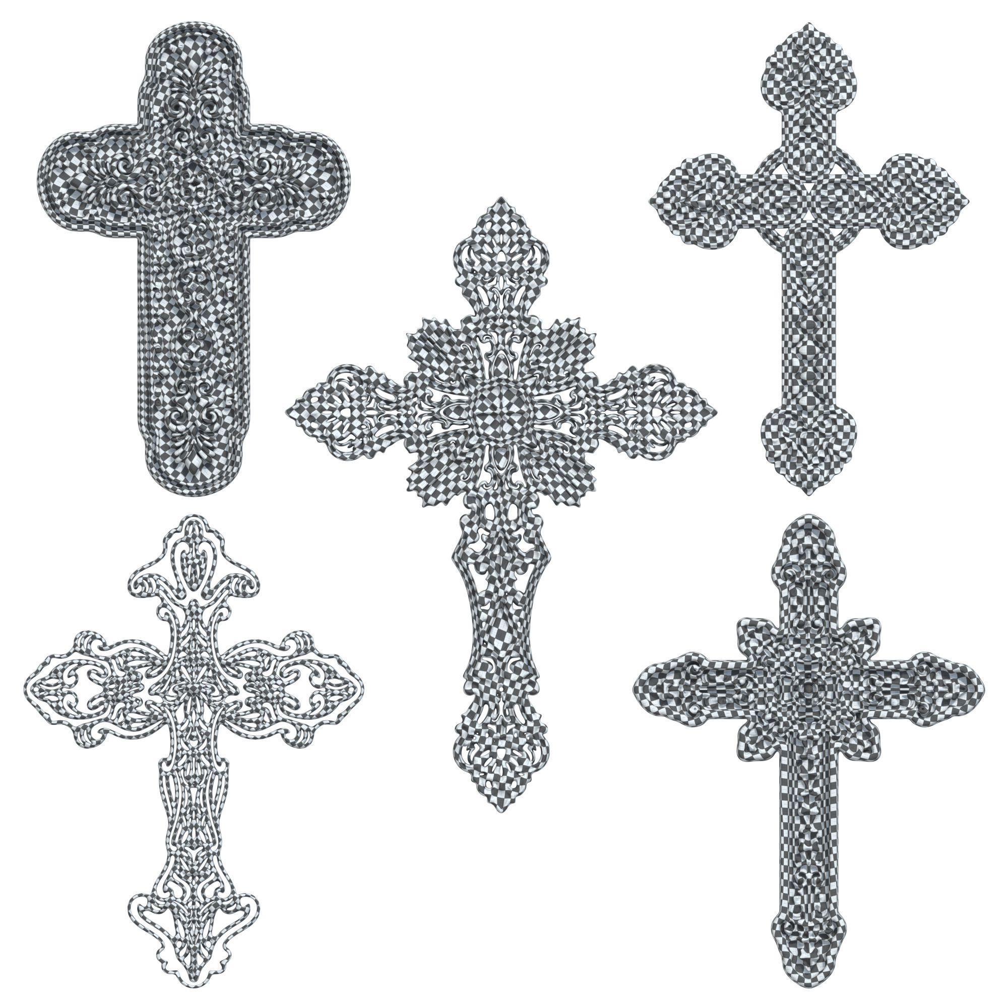5 Christian cross V 01 3D model_6