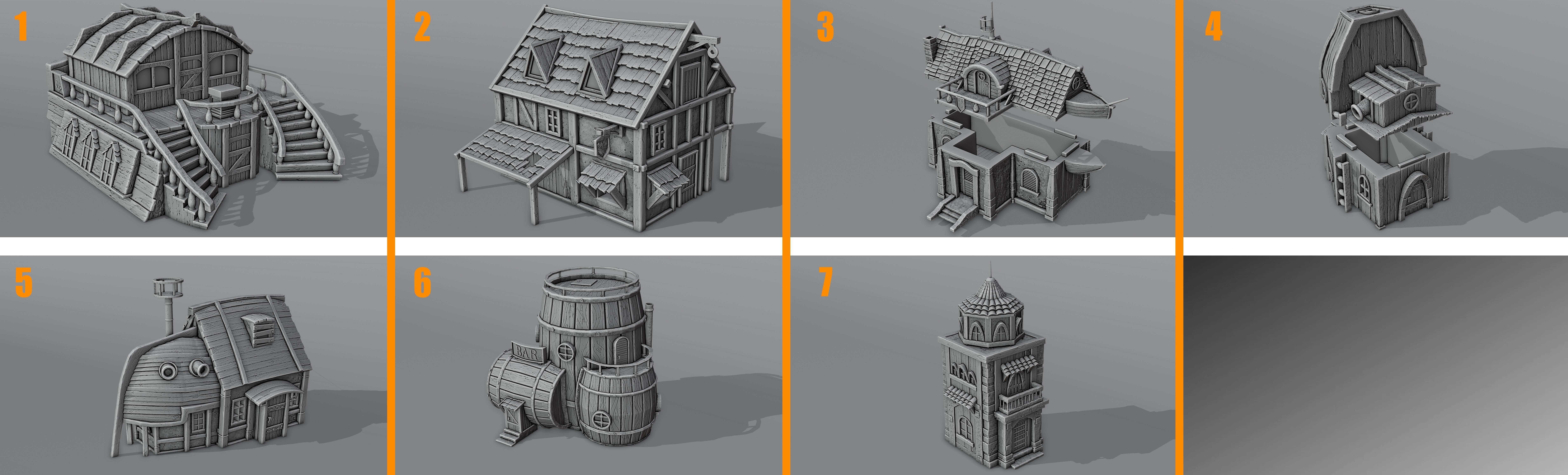 TREASURE ISLAND - Pirate architecture 3D Model Collection_2