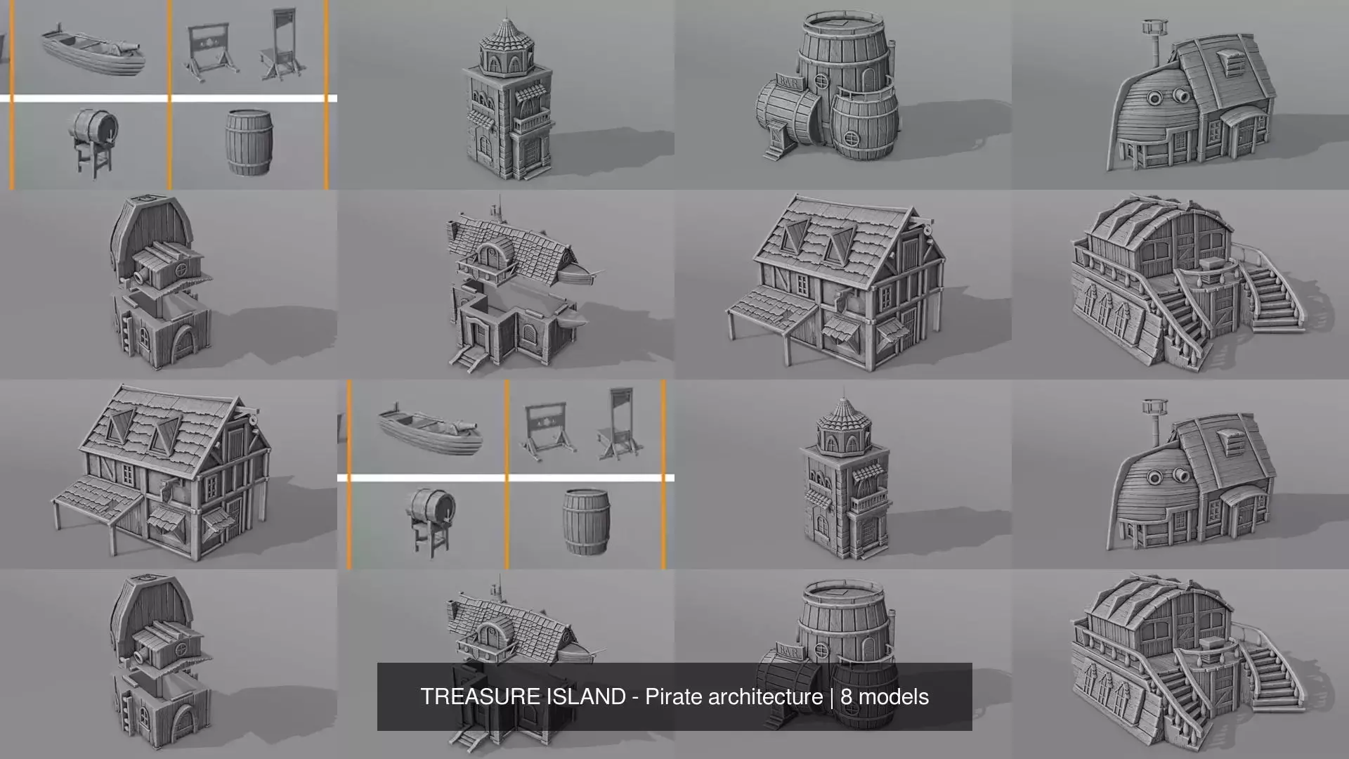 TREASURE ISLAND - Pirate architecture 3D Model Collection_1