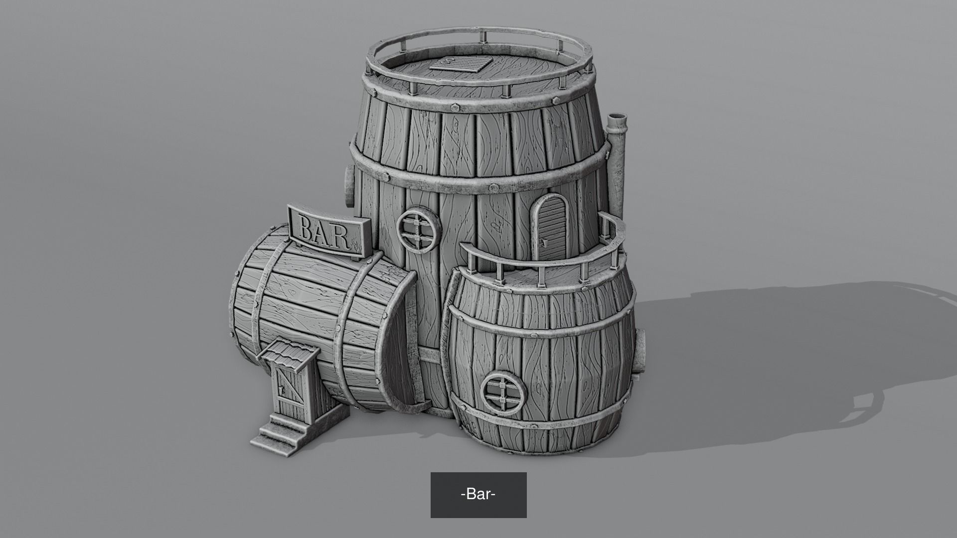 TREASURE ISLAND - Pirate architecture 3D Model Collection_6