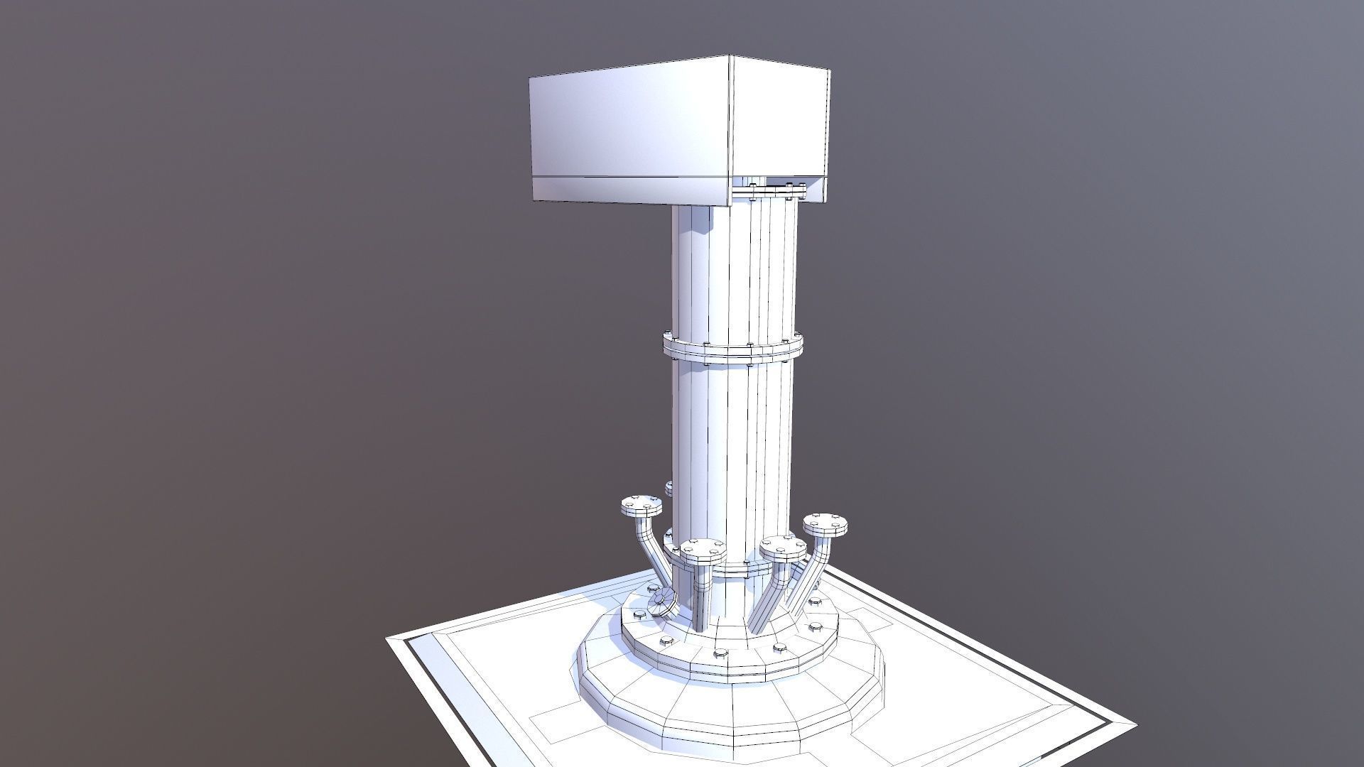 Sci-fi Vessel Low-poly 3D model_13