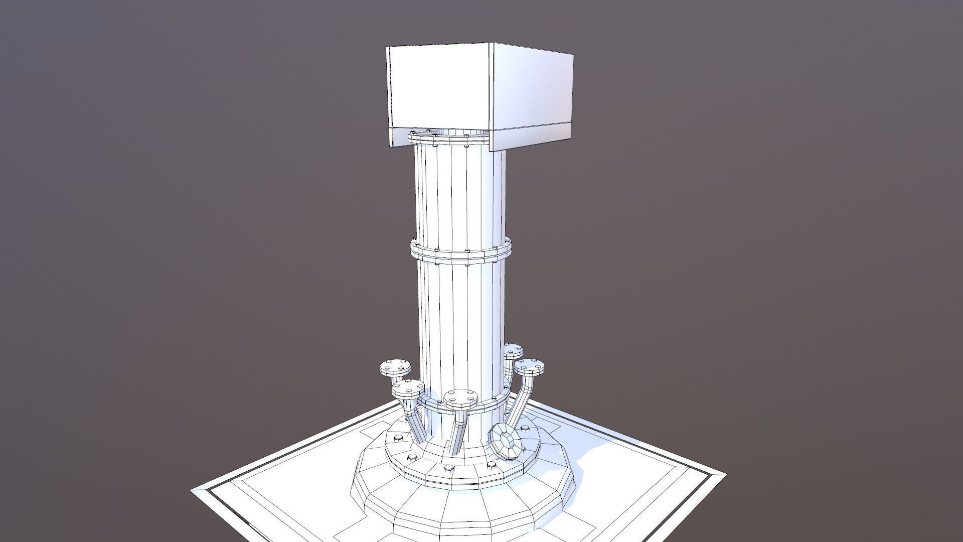 Sci-fi Vessel Low-poly 3D model_12