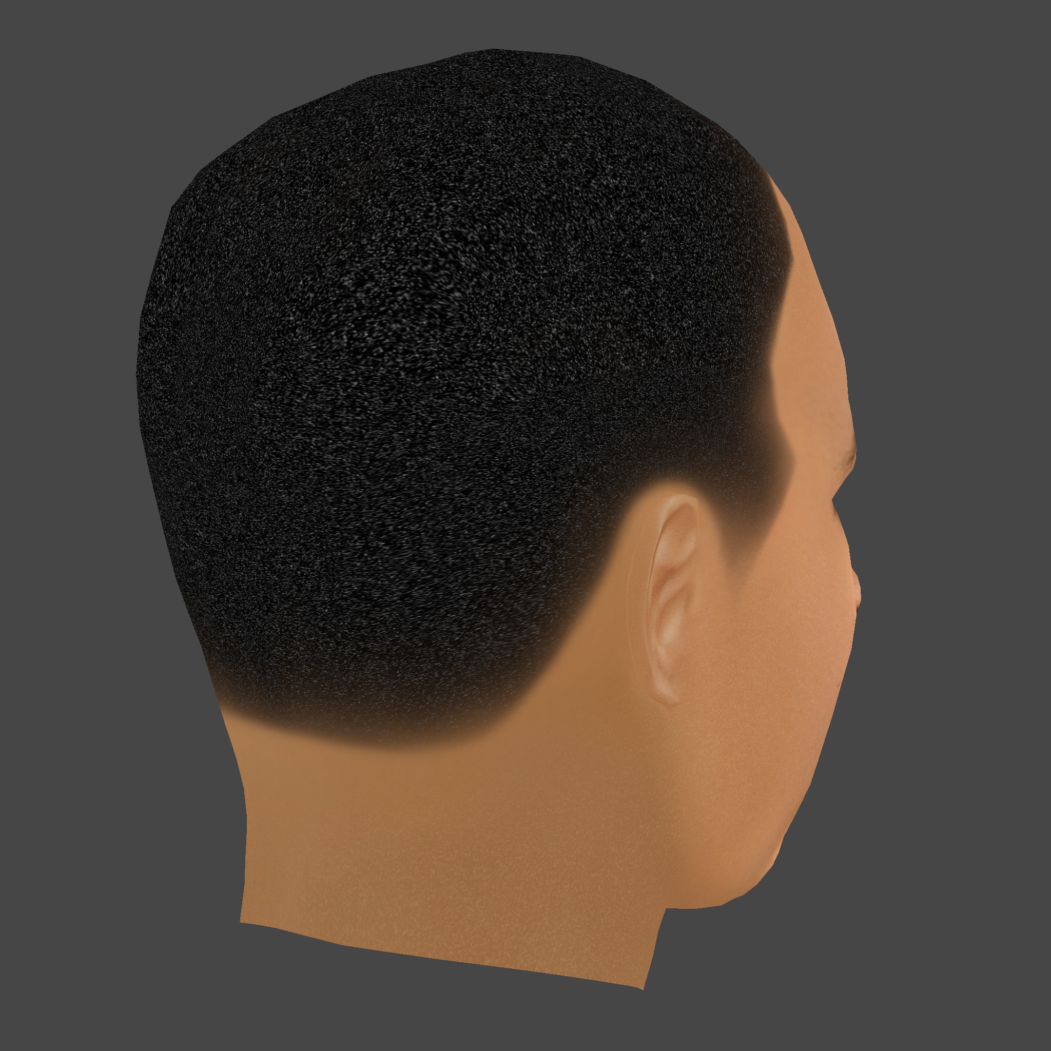 Dr Dre - Andre Romelle Young Head - Low Poly Head Low-poly 3D model_4