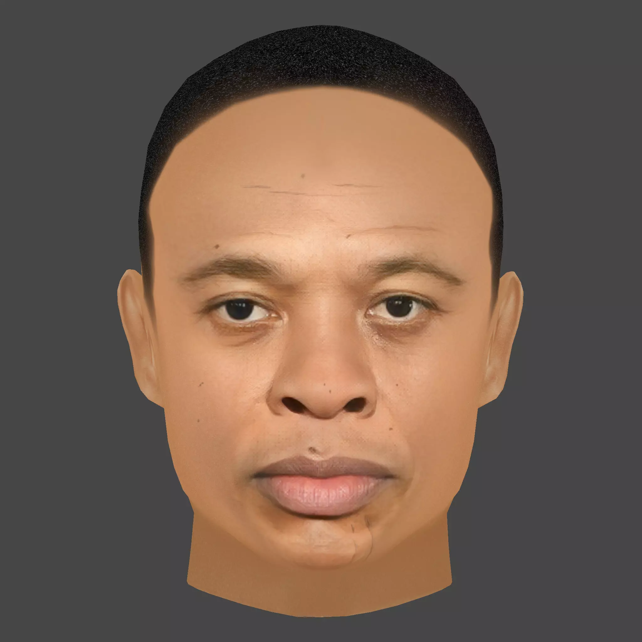 Dr Dre - Andre Romelle Young Head - Low Poly Head Low-poly 3D model_0