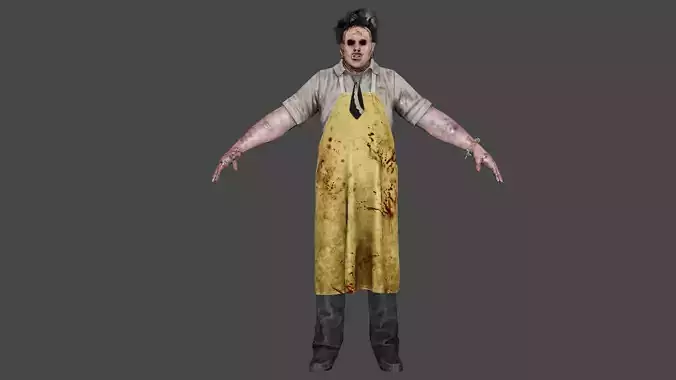 Leather face Low-poly 3D model