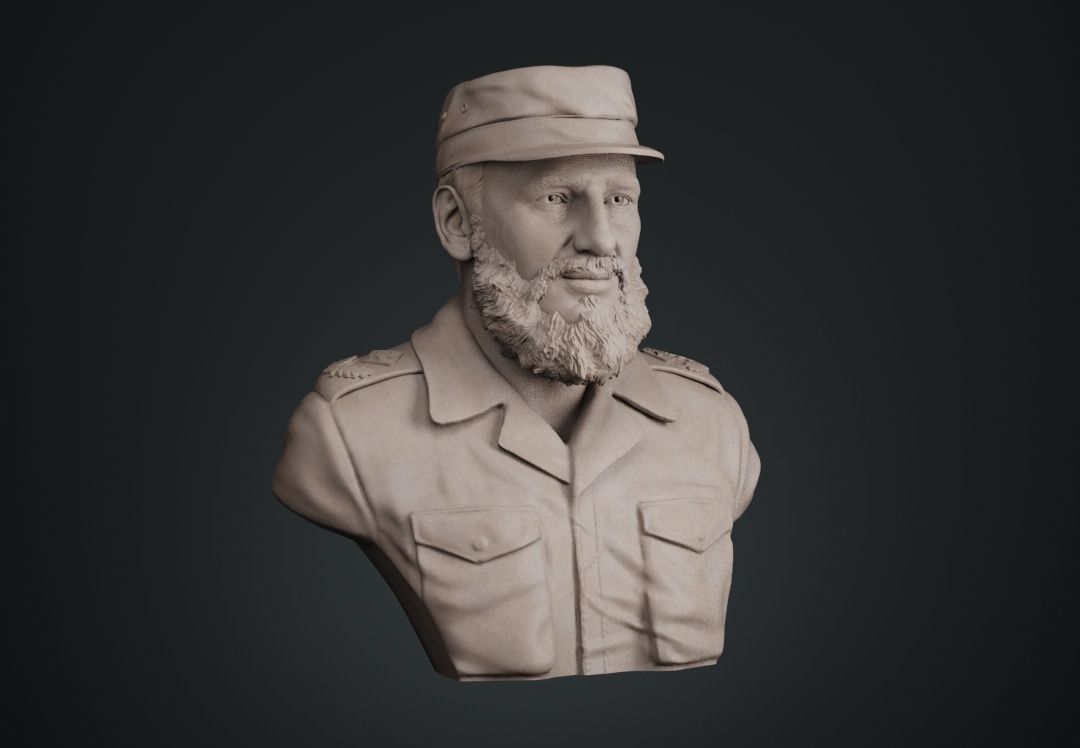 Fidel Castro Bust 3D print model_6