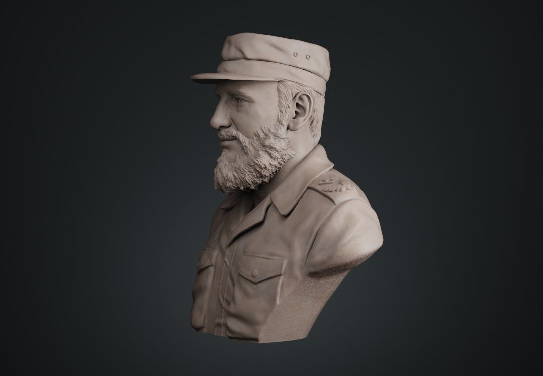 Fidel Castro Bust 3D print model_3