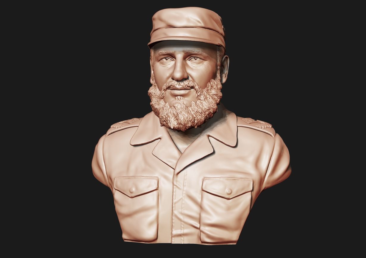 Fidel Castro Bust 3D print model_24